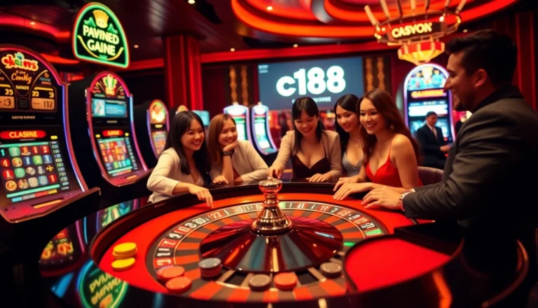 A thrilling casino scene showcasing roulette action; c168 featured on a digital betting screen.