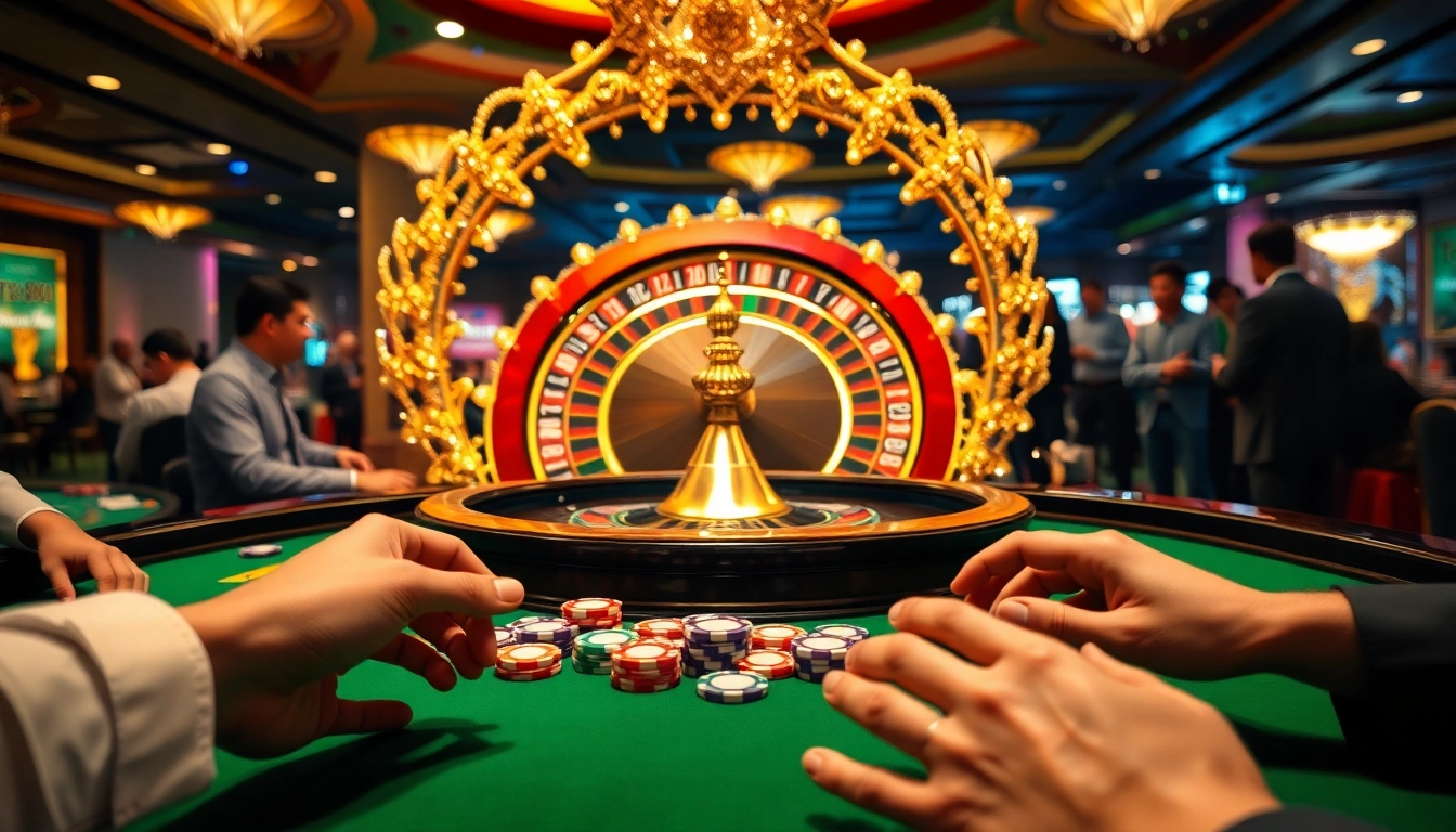 Thrilling roulette action at tr88 casino with colorful chips on the table.